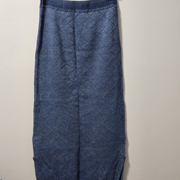 Blue Willi's Pure Indigo Cotton Knit Pencil Skirt Maxi Size XL Made In Denmark - Picture 9 of 16